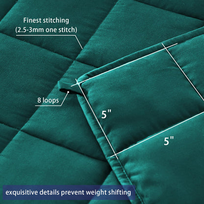 yescool Weighted Blanket for Adults (20 lbs, 60” x 80”, Dark Green) Cooling Heavy Blanket for Sleeping Perfect for 190-210 lbs, Queen Size Breathable Blanket with Premium Glass Bead, Machine Washable