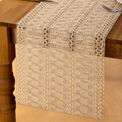 MLMC Burlap Boho Table Runner Farmhouse Burlap Jute Table Runner 36 inch Long Rustic Woven Table Centerpiece Decor for Dinning Kitchen Wedding Bridal Shower Eveyrday Use 12x36 Inch