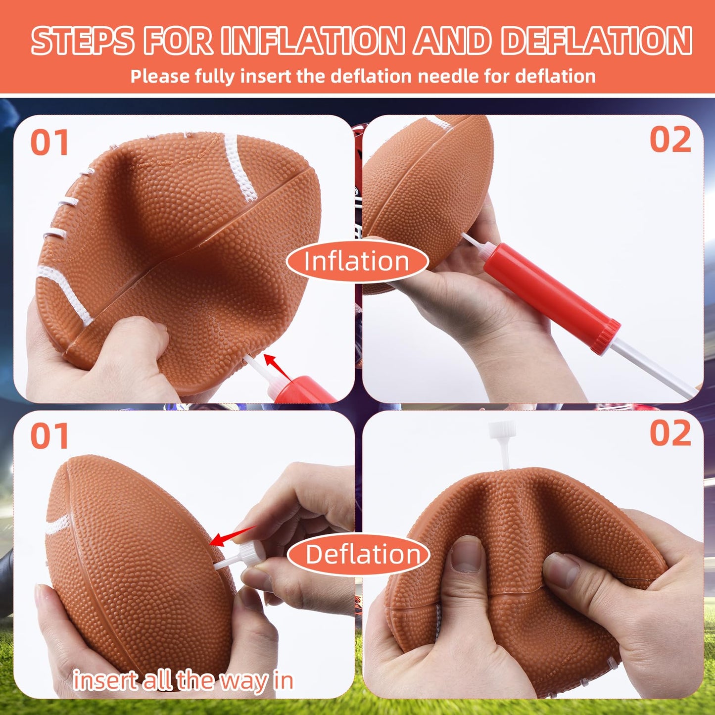 Jahenway Football Toss Game Set with 4 Inflatable Balls – Football Throwing Target Toy for Kids Ages 8-12, Indoor & Outdoor Sports Activity for Boys and Girls Ages 3+