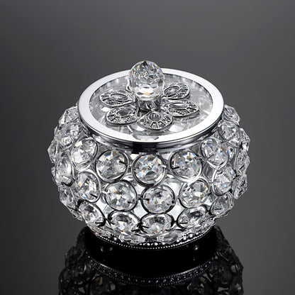 Hipiwe Crystal Jewelry Box with Glass Lid Small Trinket Organizer Mirrored Treasure Box Ring Holder Earrings Necklace Storage Box Keepsake Gift Box for Home Dresser Decor, Silver