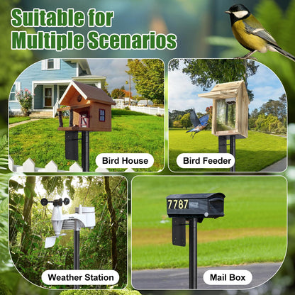 Bird House Poles for Outdoors, Heavy Duty 75 Inch Birdhouse Stand Stake 1 Inch Diameter Metal Bird Mounting Pole for Yard Garden