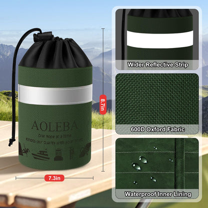 AOLEBA Arborist Throw Line Kit, Slick Arborist Rope Throw Weight Set with Reflective Storage Bag, 100% Polyester Rope, Arborist Equipment for High Limb, Throwing, Climbing, Tree Cutting