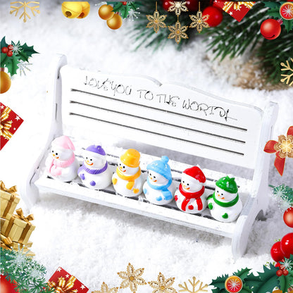 Guiqulai 72 Pcs Mini Resin Snowman Mini Snowman Figurines Miniature Figurines Suitable for DIY Cake Decoration Ornaments Crafts Moss Landscape