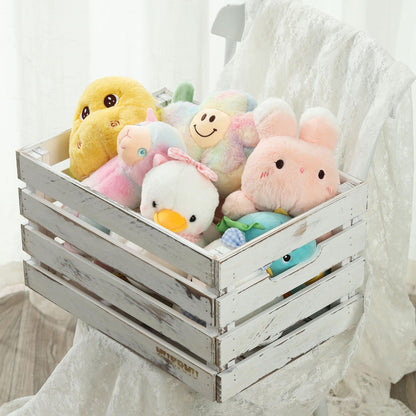 WUERMU White Wooden Crates are Suitable for Storage, Milk Crates, Wine Crates, Festival Decorations, Camping, and Other Multi-Purpose. They are Sturdy and Durable, set of 2 Length of 17.7 inches.