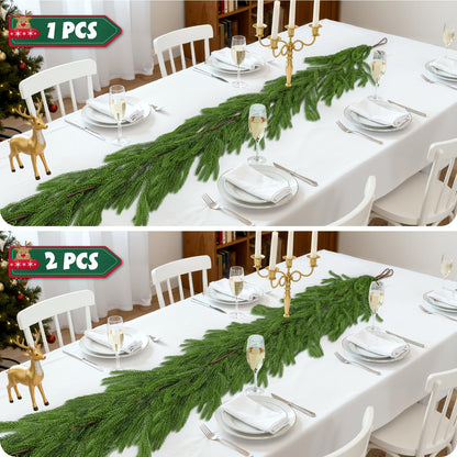1Pcs 9FT Christmas Norfolk Pine Garland,Realistic Cedar Garland Artificial Pine Cypress Vines,Greenery Garlands for Holiday Xmas Indoor Mantle Decor
