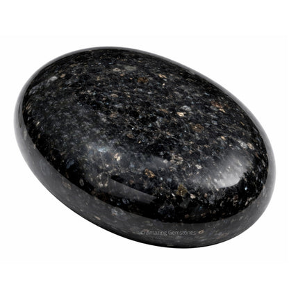 Amazing Gemstone Nuummite Crystals and Healing Stones - Large Palm Stone Crystals Piedra - Crystal for Good Luck, Balanced Positive Energy, Meditation - Unique Stocking Stuffers, Gifts for Women