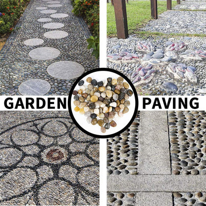 OUPENG Pebbles Polished Gravel, Natural Polished Mixed Color Stones,0.5-1.2inch Small Decorative River Rock Stones 2 Pounds (32-Oz)