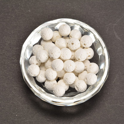 jodaying 10mm White Lava Round Chakra Beads Natural Gematone Loose Beads for Jewelry Making DIY 1 Strand 15"