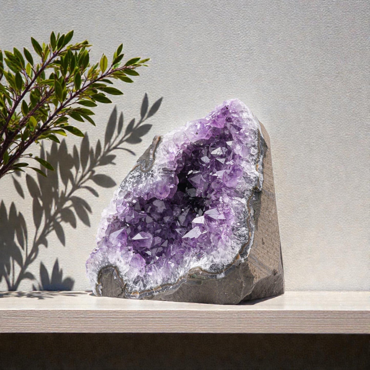 EMPORION Natural Amethyst (2 lb to 3 lb) - 4" to 7" Height - Crystal Clusters Stone from Uruguay Raw Geode Quartz - Deep Purple Color