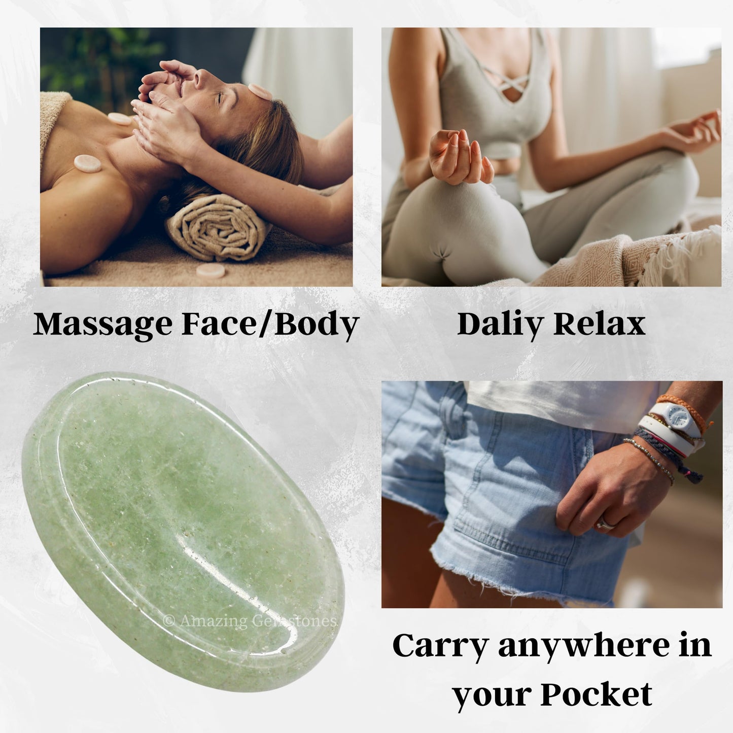 Amazing Gemstone Green Aventurine Worry Stone Crystals and Healing Stones - Worry Stones for Stress Relief Gifts - Piedra Crystal Fidget for Meditation - Unique Stocking Stuffers and Birthday Gifts