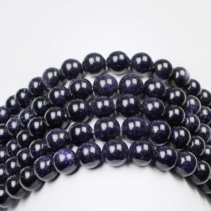 MJDCB Natural Stone Beads Blue Sand Stone Round Loose Beads for Jewelry Making DIY Bracelet Necklace (6mm)
