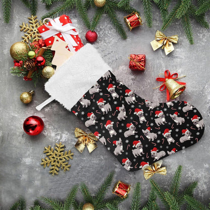 JUDIAN Christmas Stocking 18 inch with White Cuff, Classic Hanging Stockings Xmas Stockings Ornament Gifts for Fireplace Mantel, Holiday Decorations for Family, Party, Gift Giving (1 Pcs)