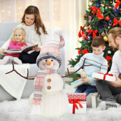 WORLDECO Christmas 2025 Animated Snowman Decorations, Xmas Handmade Plush Ornaments for Indoor, Home and Holiday, Present for Family and Friends