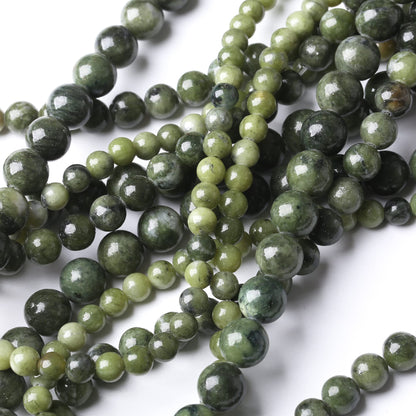 10MM Southern Jade Round Loose Beads Natural Gem Beads Crystal Energy Stone Beads for Jewelry Making DIY Bracelet Necklace