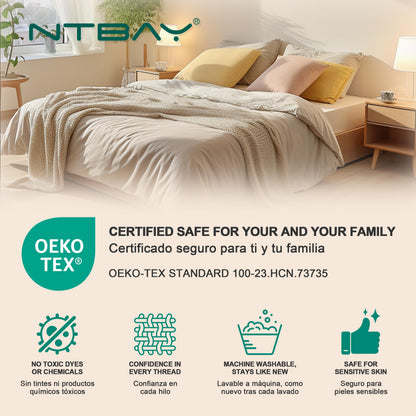 NTBAY Queen Pillowcase Set - 4 Pack Brushed Microfiber 20x30 Pillowcases - Soft, Wrinkle-Free, Fade-Resistant, Stain-Resistant, White Pillowcases with Envelope Closure - 20x30 Inches, White
