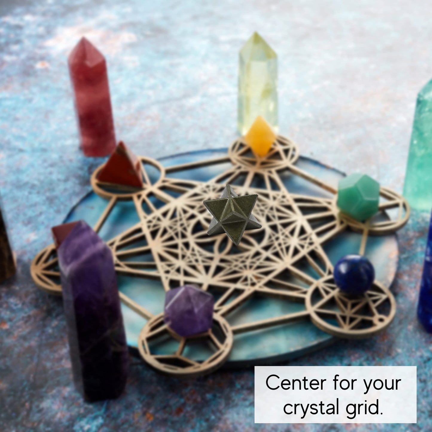 Amazing Gemstone Pyrite Merkaba Crystal - 1 Inches Metaphysical Merkaba Star for Meditation - Energetic Tetrahedron Crystal and Healing Stones for Spiritual Growth and Healing (20-25mm)