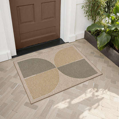 Lahome Enfys Rainbow Easy Jute Rug, 2x3 Entryway Rug Indoor Outdoor Front Door Mat, Farmhouse Neutral Non Slip Non Shedding Washable Kitchen Mats for Floor Foyer