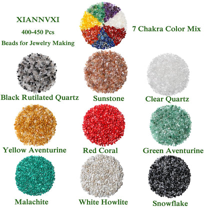 XIANNVXI Yellow Aventurine Beads, Natural Chip Stone Beads 400Pcs Crystal Bead 5-8mm Irregular Healing Crystal Loose Rocks for DIY Jewelry Making