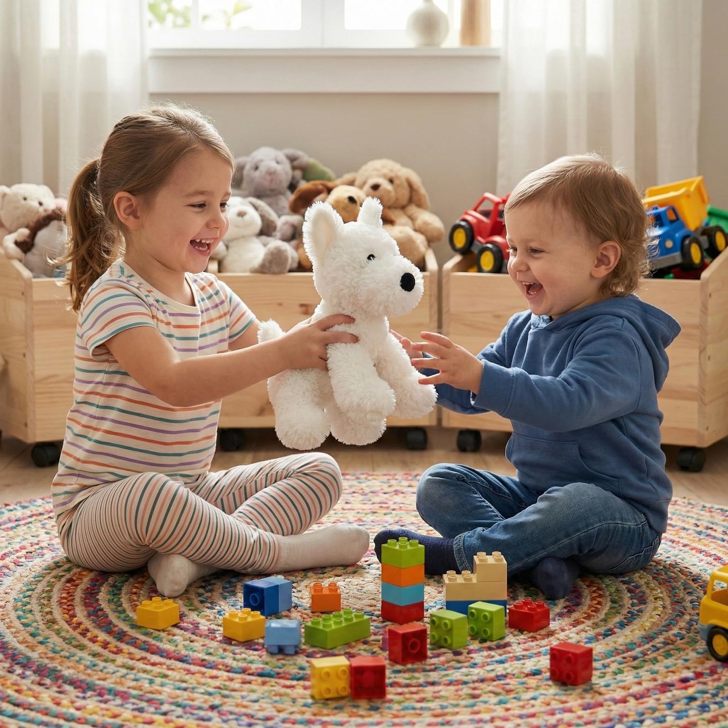 WEIGEDU West Highland White Terrier Dog White Westie Puppy Stuffed Animals Plush Toys for Kids Girls Boys Baby Birthday Bedtime Gift, 12 inches