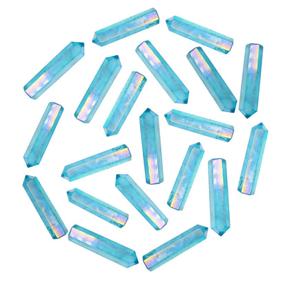 Amazing Gemstone Aqua Aura Quartz Crystal Points Bulk Healing Crystals and Stones - Pack of 3 Single Terminated Healing Wand Point Bulk Crystals for Crafts, Crystal Grid, DIY Work - Premium Crystals
