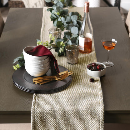 DII Woven Basics Collection 100% Cotton Knit Table Runner, 15x72, Stone