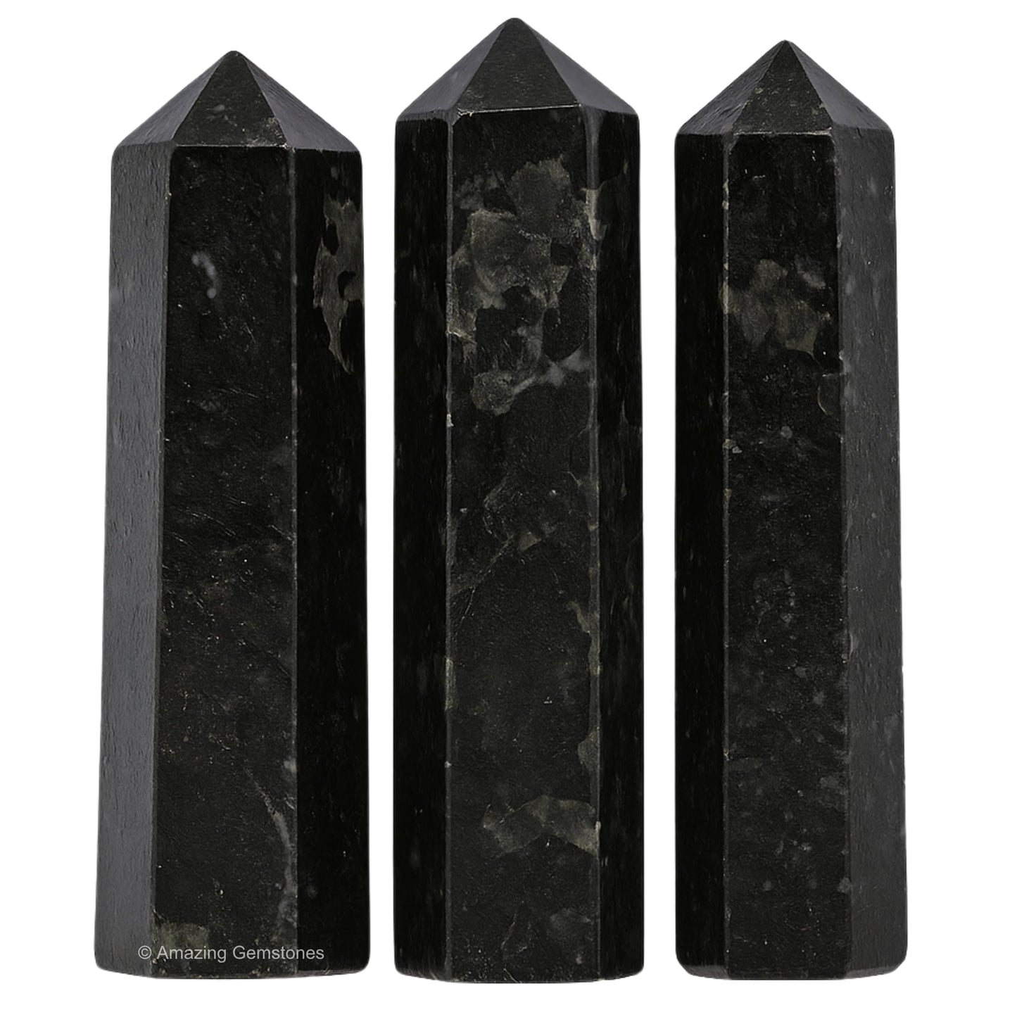 Amazing Gemstone Nuummite Crystal Points Bulk Healing Crystals & Stones - Pack of 3 Single Terminated Healing W& Point Bulk Crystals for Crafts, Crystal Grid, DIY Work - Premium Crystals
