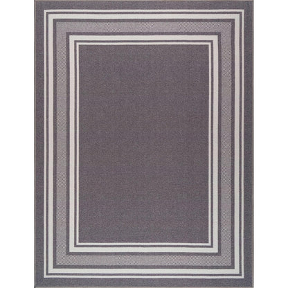 Beverly Rug Non Slip Area Rugs 5x7 Modern Bordered Non Skid Rubber Backing Soft Area Rug for Living Dining Room Easy to Clean Non Shedding Kitchen Bedroom Indoor Carpet 5 x 7 Gray