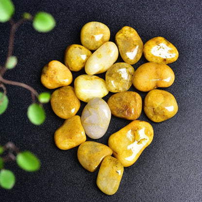 Erliway Topaz Healing Crystal Stones, 1.25-2.0" Large Reiki Healing Gemstones Natural Tumbled Polished Stones for Energy Witchcraft Therapy Meditation