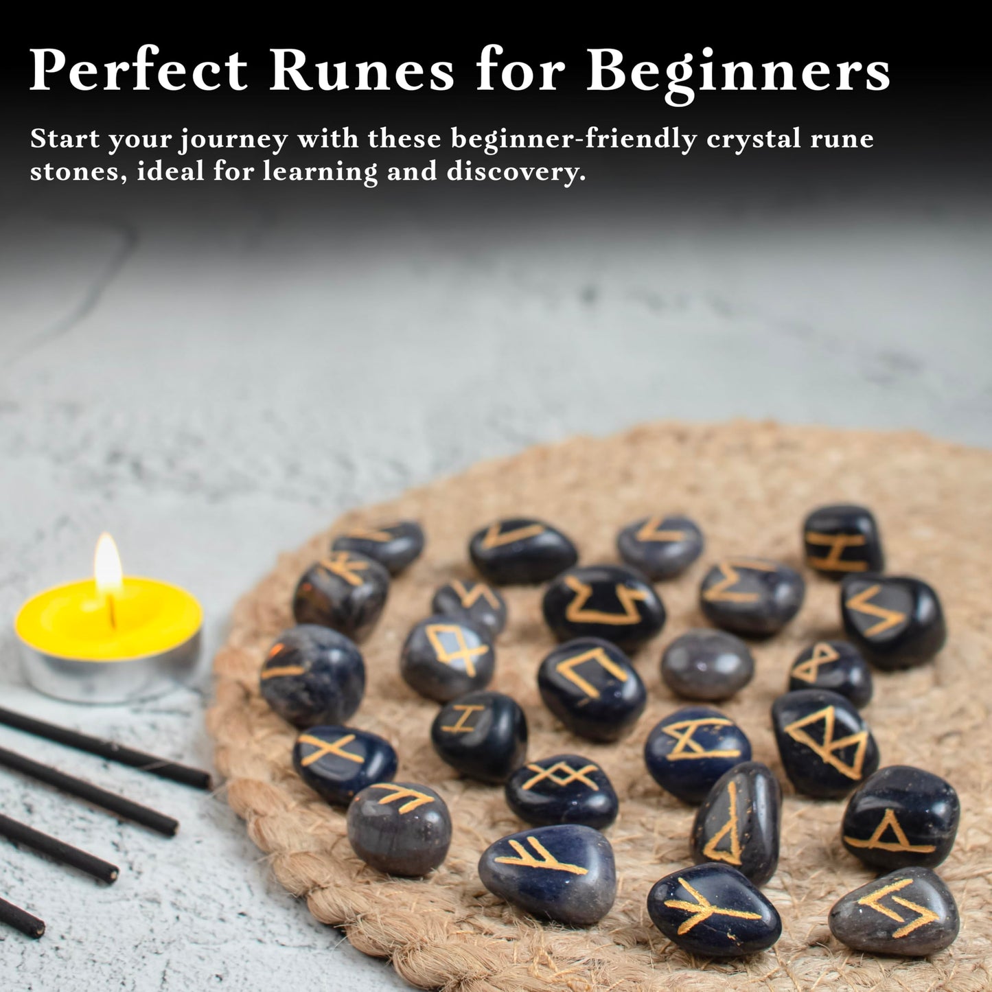 Crocon Blue Jade Rune Stones Set Engraved with Elder futhark Crystal Runes Set Reiki Healing runas for Meditation Chakra Balancing Stone for Beginners Crystal Guide & Pouch 15-20 mm