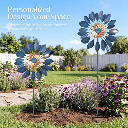Homdox 84 Inch Kinetic Wind Spinner for Yard and Garden, Large Metal Wind Sculpture Outside Patio Decor 360 Degree Rotation with Adjustable Height, Housewarming Gift for Backyard Landscape Lawn Art