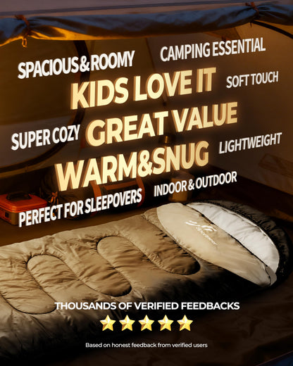 Sportneer Sleeping Bag for Adults & Kids, Cold Weather & Warm Waterproof Camping Sleeping Bag, Compact Portable for Camping Hiking & Travel