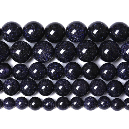 8MM 45PCS Blue Sandstone Spacer Loose Beads for Jewelry Making DIY Bracelet 1 Strand