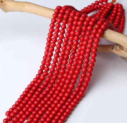 NUKAYAI Natural Red Turquoise Stone Beads 100Pcs 8mm Crystal Beads Loose DIY Round Stone Bead for Bracelet Necklace Earrings Making