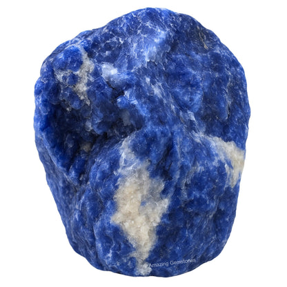 Amazing Gemstone Sodalite Raw Crystals and Healing Stones, Natural Rocks for Tumbling and DIY Raw Stones and Crystals (1 Piece)