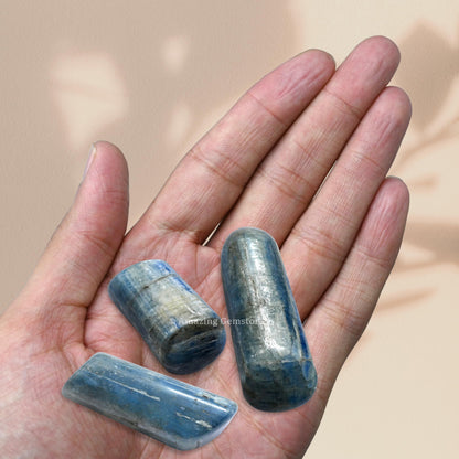 Amazing Gemstone Kyanite Crystals and Healing Stones Tumbled - 1 oz Kyanite Stone Gem Stones, Natural Healing Stones for Energy Balance, Stress Relief - Premium Polished Gems Rocks for Meditation