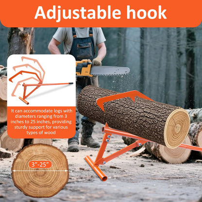 Meyoppm 51" Timberjack Log Lifter Long Hook, Heavy Duty Adjustable Log Roller Cant Hook, Logging Tools for Rolling and Raising Up The Logs