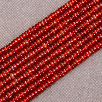 BONNY BOXX 1 Strand (150PCs) Natural 2 * 4mm Carnelian Rondelle Beads, Natural Abacus Disk Stone Beads Loose Spacer Gemstone for DIY Bracelet Necklace Jewelry Making