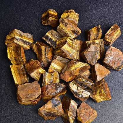Tiger's Eye Raw Crystals, Large 1.25-2.0" Healing Crystals Natural Rough Stones Crystal for Tumbling, Cabbing, Fountain Rocks, Decoration, Polishing, Wire Wrapping, Wicca & Reiki