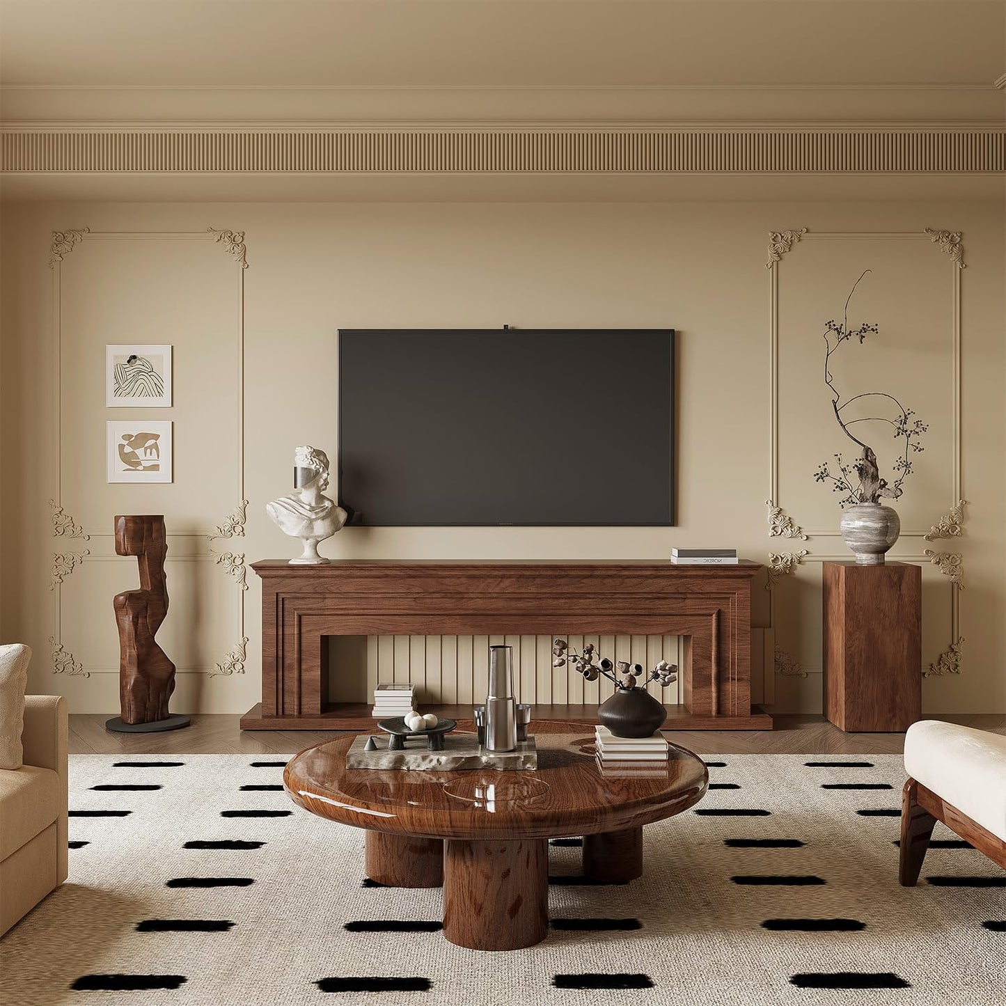 Ready to Assemble Wall Molding Kit Corners Made into 1 Top and 1 Bottom Frame Premade Accent Wall Molding Wainscoting Panels for Interior Wall Decor Living Room and Bedroom