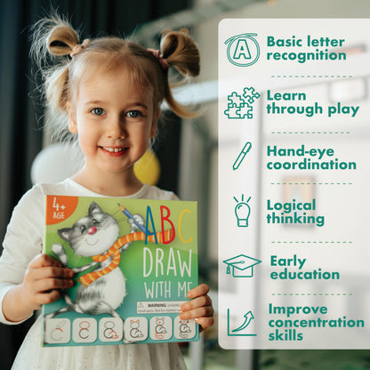 Drawing with Alphabet and Numbers Learning Activity - Perfect for Kids Who Love Toys, Art and Craft, for Girls and Boys Ages 3, 4, 5, 6