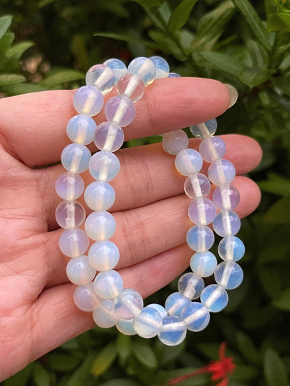 GAF TREASURES Opalite Crystal Bead Bracelet 8mm, Genuine Opalite Stretch Gemstone Bracelet, Healing Crystal Bracelet, Gift for Men & Women (1)