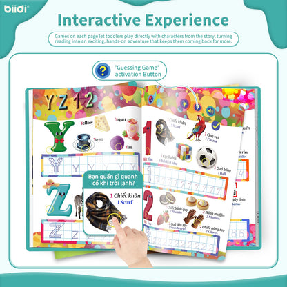 biidi Vietnamese-English Book for Bilingual Kids. Learn Vietnamese Alphabet. Vietnamese Books for Toddlers Learning Toy （Alphabet & Number）