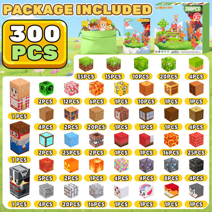 LionFuny Magnetic Blocks, 300Pcs Magnetic Building Blocks Sets, STEM Montessori Stacking Sensory Education Magnet Toys for Kids Toddlers Boys Girls Ages 3 4 5 6 7 8-12 Birthday Gifts, 1" Large Size