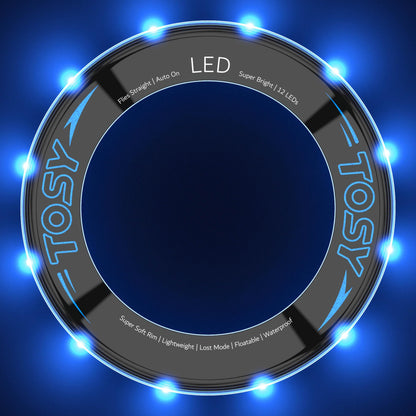 TOSY Bundle of 2 - Blue + Green - Flying Ring 12 LEDs Super Bright
