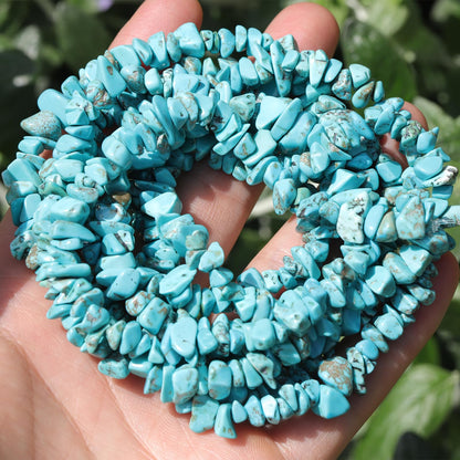 400pcs Turquoise Irregular Chip Stone Beads 5-8mm Pre-drilled Loose Beads for Jewelry Making DIY Necklace Bracelet Earrings Art Crafts