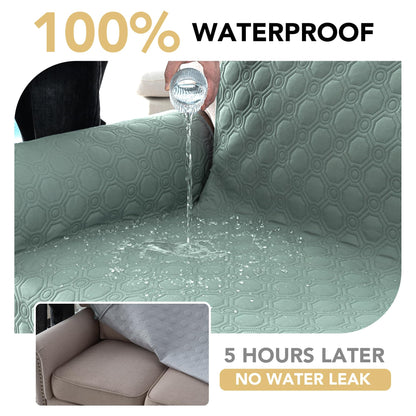 H.VERSAILTEX 100% Waterproof Couch Cover Thick Durable Sofa Slipcover with Storage Pocket Triple Nonslip Furniture Protector for Dogs, Children, Pets, Machine Washable (Sofa, Lily Pad)