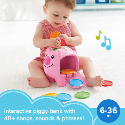 Fisher-Price Baby & Toddler Toy Laugh & Learn Smart Stages Piggy Bank with Educational Songs & Phrases for Infants Ages 6+ Months (Amazon Exclusive)