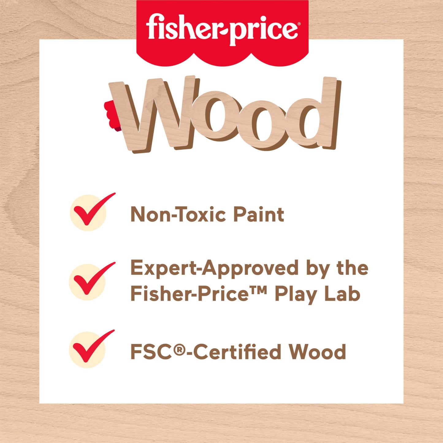 Fisher-Price Wood Toddler Toy Bead Maze, Woodland Animal-Themed Activity for Fine Motor Skill Development Infants Ages 1+ Years (Amazon Exclusive)