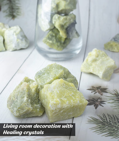 Crocon® 1LB Serpentine Rough Bulk Rocks Natural Stone Spiritual Gifts Raw Gemstone Crystals and Stones Tumbling Cabbing Polishing Gem Mining Chakra Balancing Reiki Healing Good Luck Home Office Decor