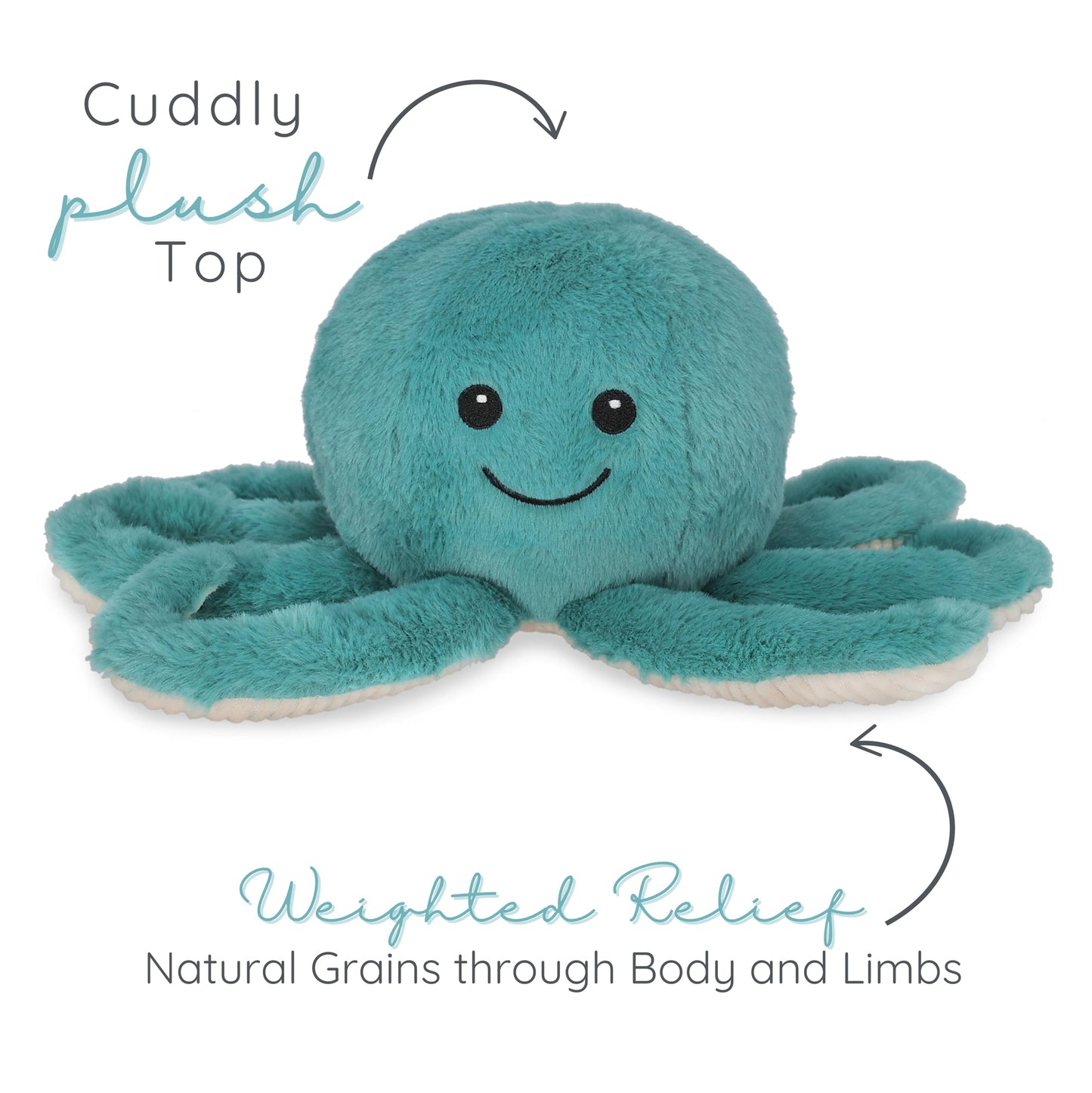 Octopus - Microwavable & Weighted Plush Stuffed Animal - Heated Plushie for Warmth - Cute, Soft, Cozy Toy for Adults & Children (Boys, Girls, & Toddlers) by Warm Pals